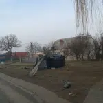 ДТП в с. Пирогова: автівка знесла стовп (Фото+Відео)