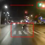Пешохрустик на красный, ещё чучуть и жмур (Видео)