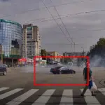 Дрифт на перекрестке возле Магигранда: наверное стало скучно водителю? (Видео)